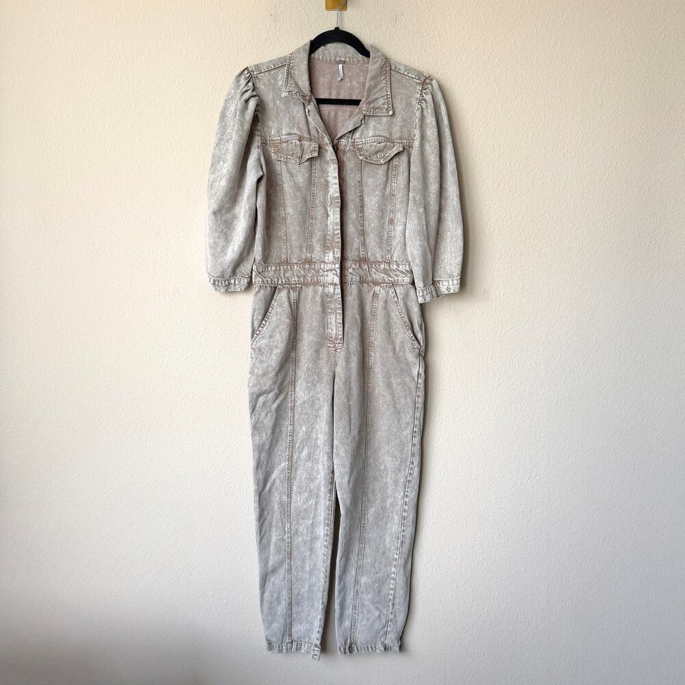 YFB Clothing Kahrina Jumpsuit in Driftwood Mineral Wash Size M - Picture 2 of 6